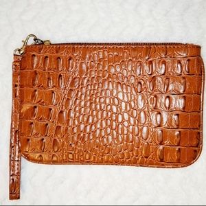 Toasted Almond Croc Leather Wrislet
